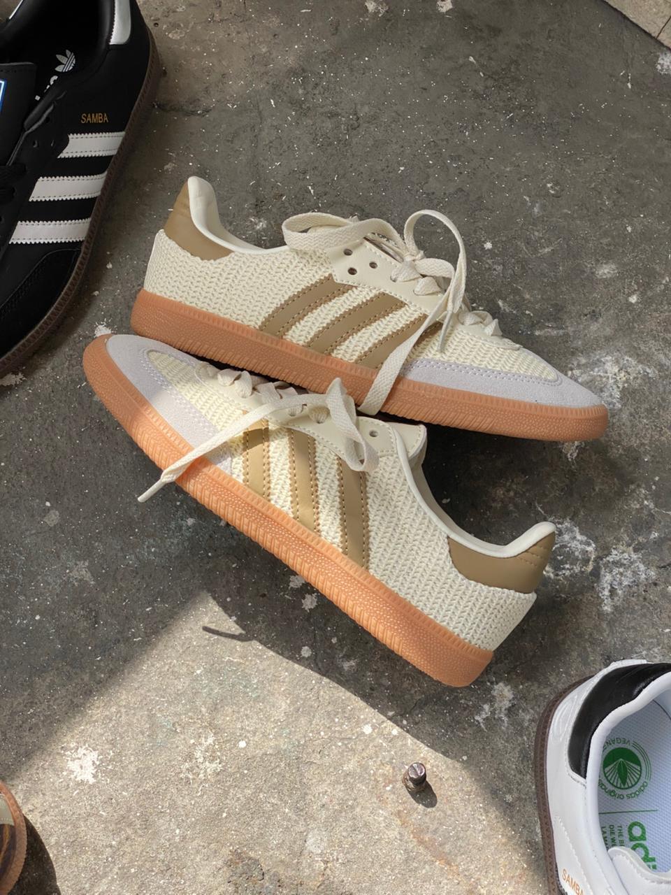 ADIDAS SAMBA BLANCO BEIGE TELA - Image 4