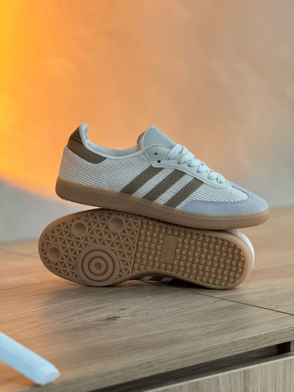 ADIDAS SAMBA BLANCO BEIGE TELA - Image 8
