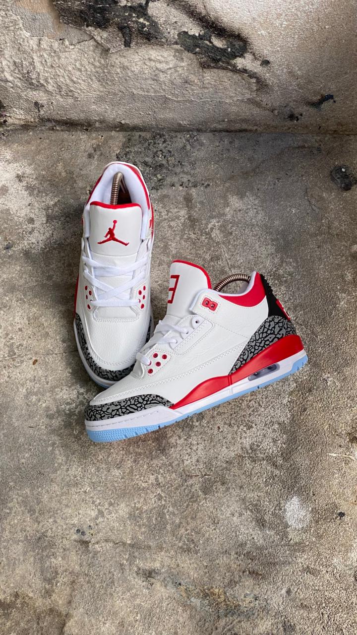 JORDAN RETRO 3 BLANCA GRIS ROJA - Image 4