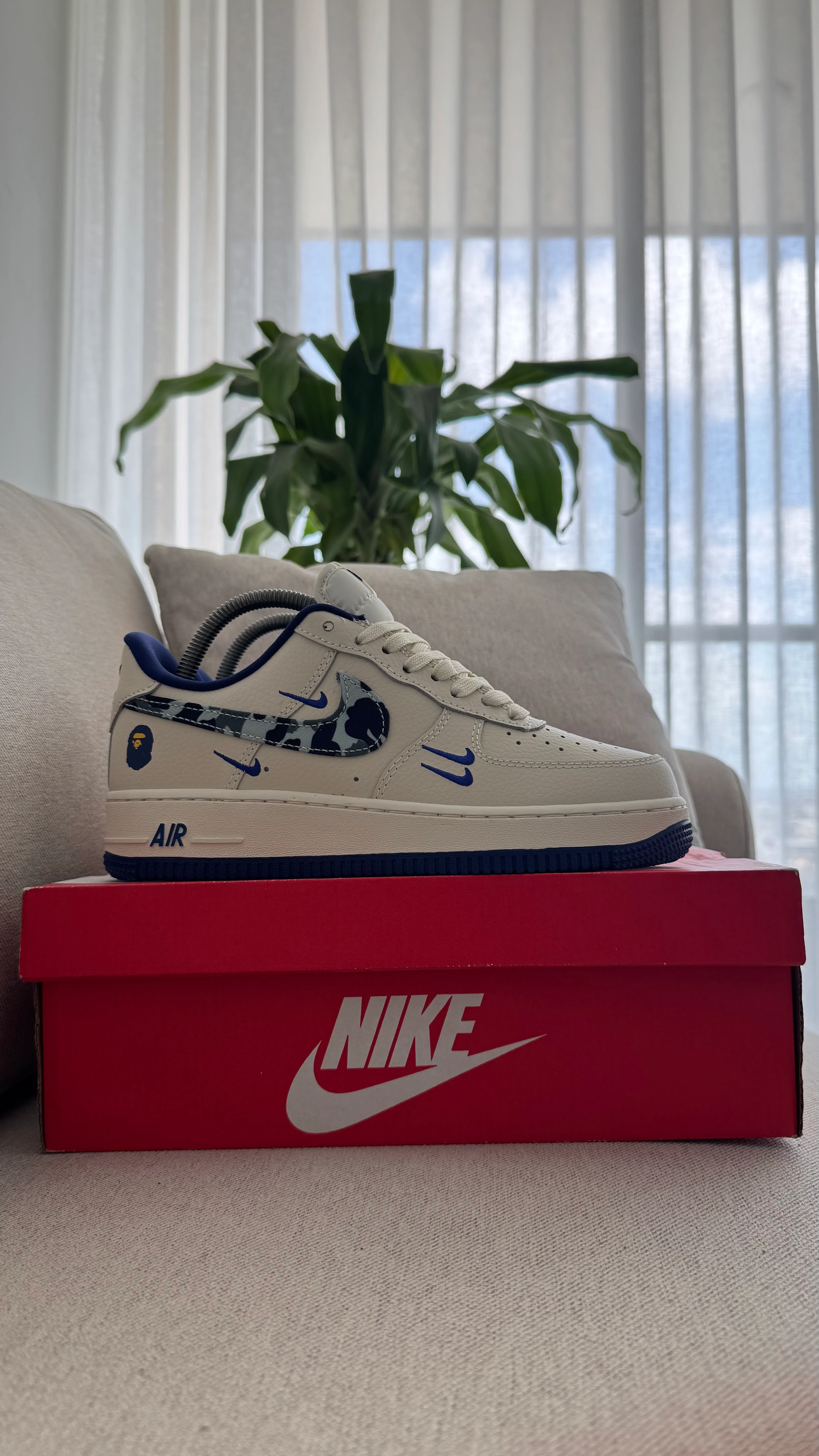 NIKE AF1 BAPE BLANCO AZUL - Image 4