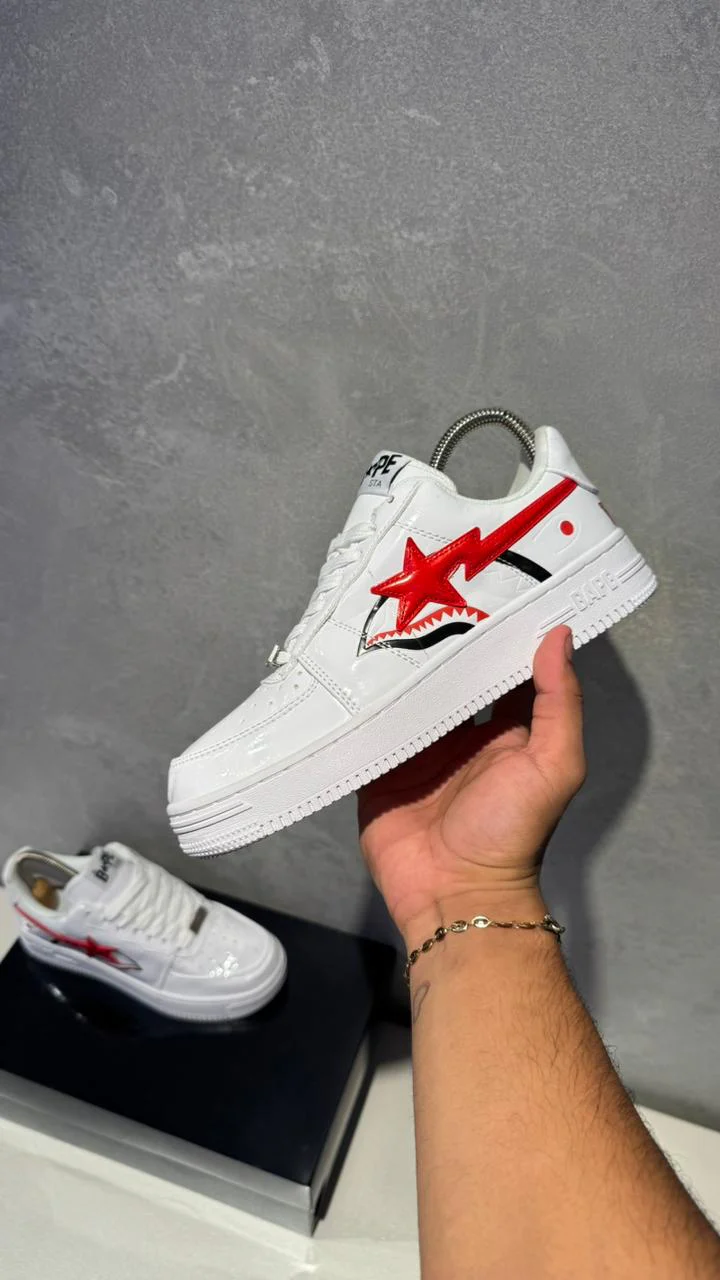NIKE BAPE BLANCO ROJO - Image 5